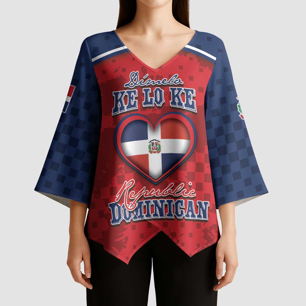 Personalized Dominican Republic Kimono Sleeve Blouse Dimelo Ke Lo Ke - Wonder Print Shop