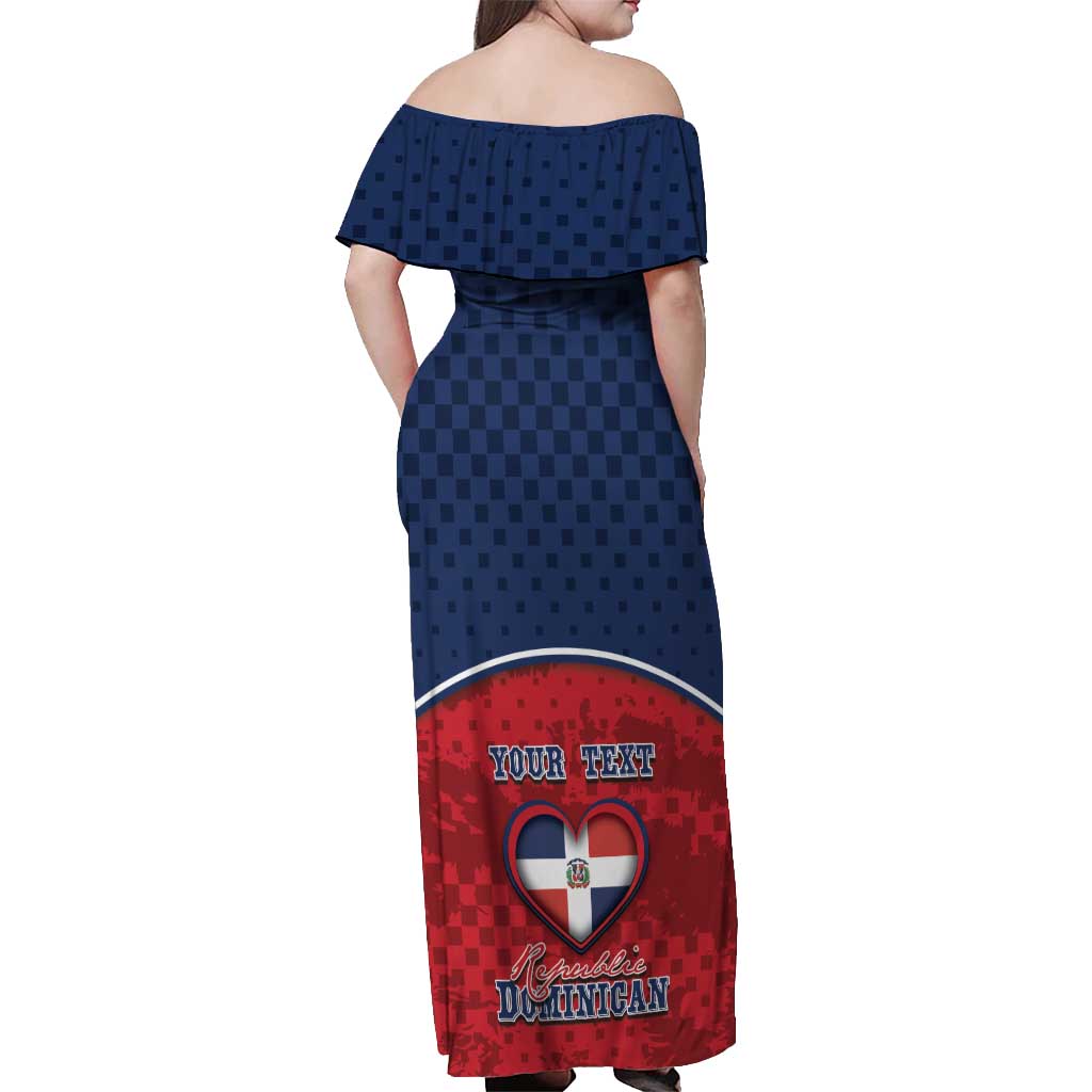 Personalized Dominican Republic Off Shoulder Maxi Dress Dimelo Ke Lo Ke - Wonder Print Shop