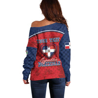 Personalized Dominican Republic Off Shoulder Sweater Dimelo Ke Lo Ke - Wonder Print Shop