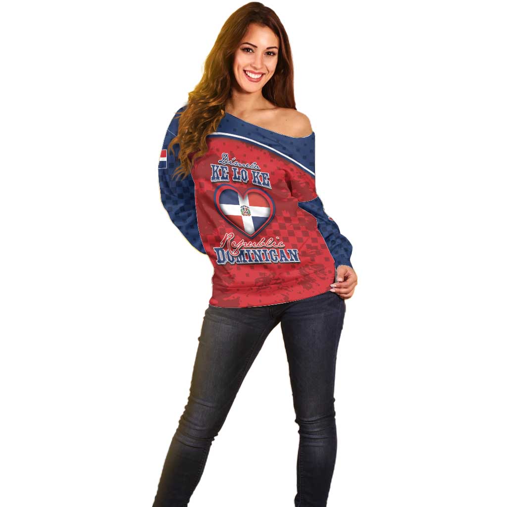 Personalized Dominican Republic Off Shoulder Sweater Dimelo Ke Lo Ke - Wonder Print Shop