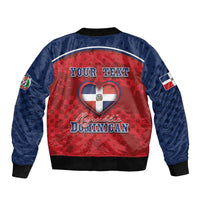 Personalized Dominican Republic Sleeve Zip Bomber Jacket Dimelo Ke Lo Ke - Wonder Print Shop