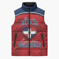 Personalized Dominican Republic Sleeveless Puffer Jacket Dimelo Ke Lo Ke - Wonder Print Shop