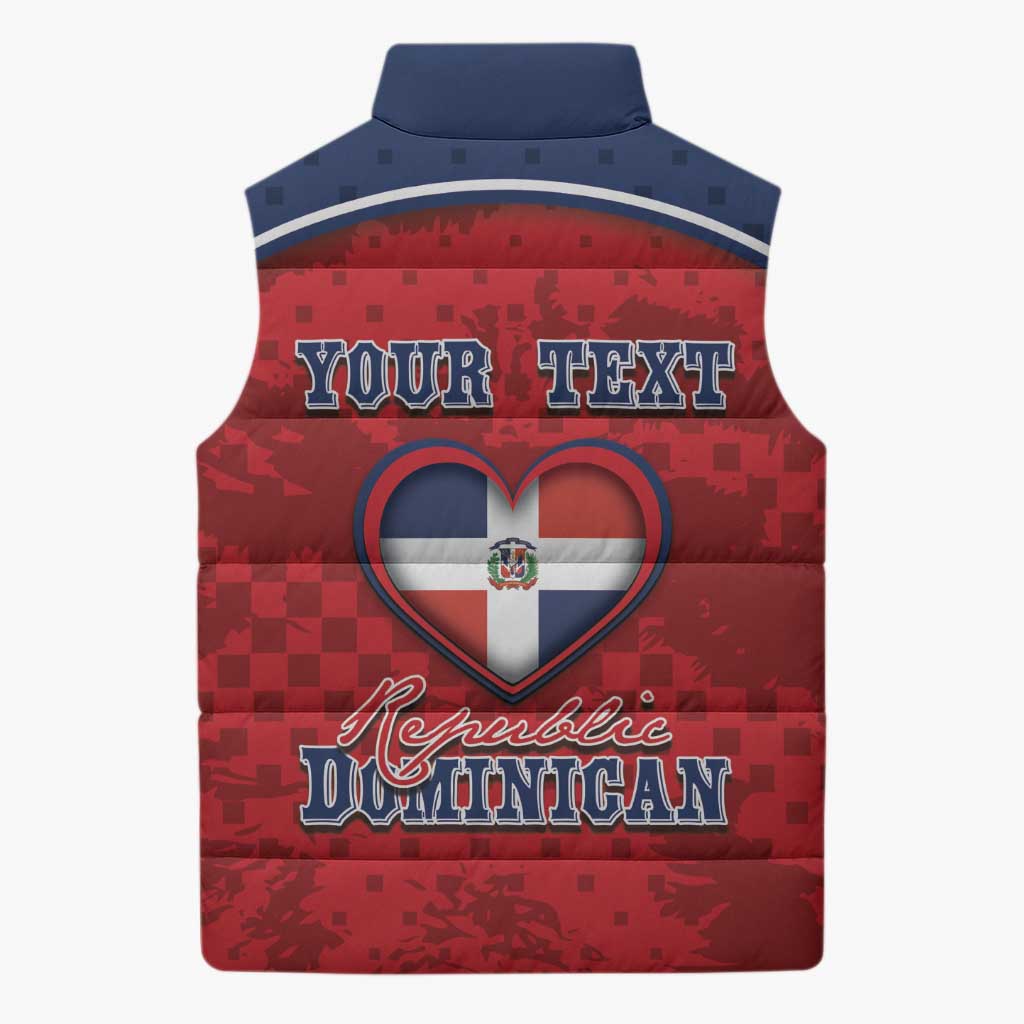 Personalized Dominican Republic Sleeveless Puffer Jacket Dimelo Ke Lo Ke - Wonder Print Shop