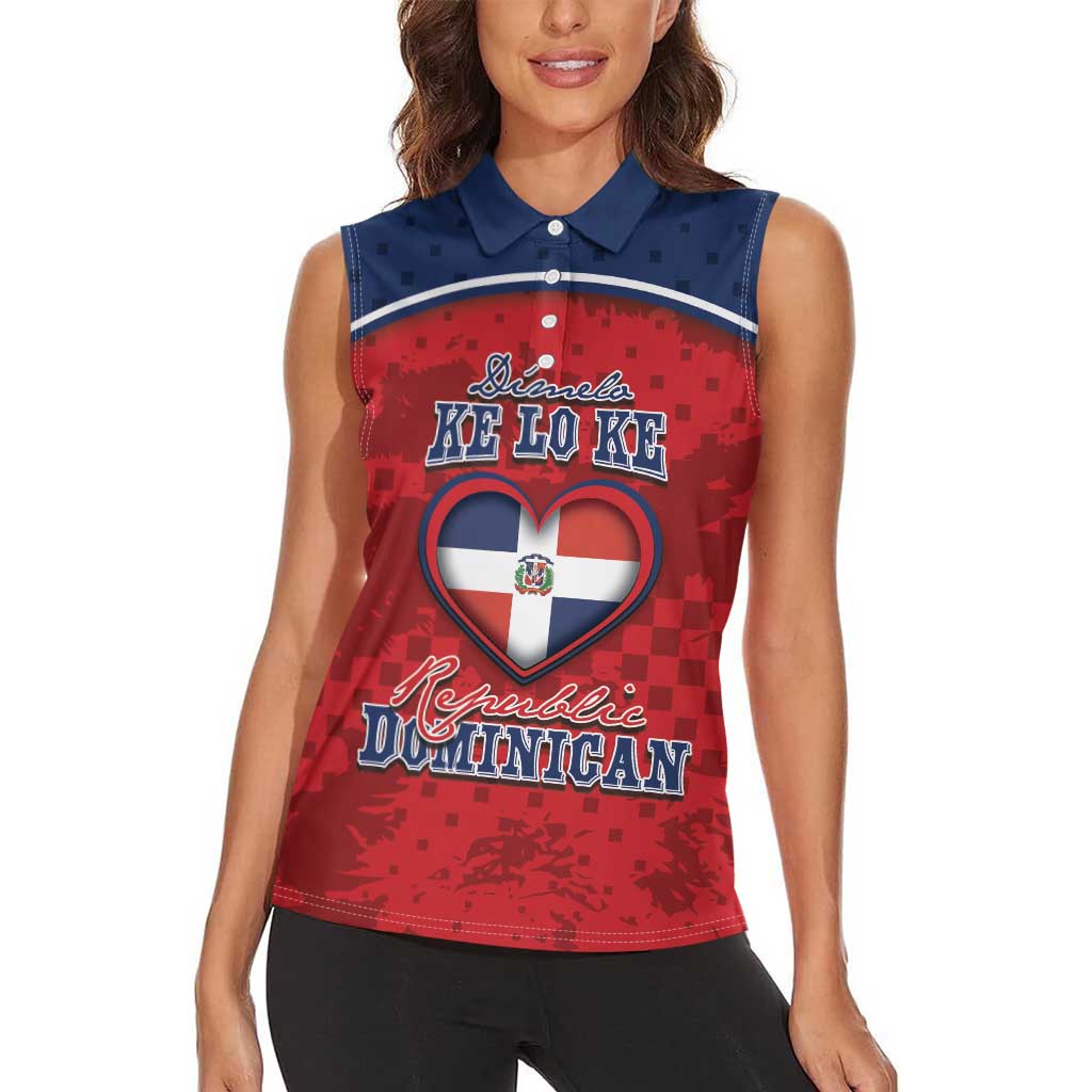 Personalized Dominican Republic Women Sleeveless Polo Shirt Dimelo Ke Lo Ke - Wonder Print Shop