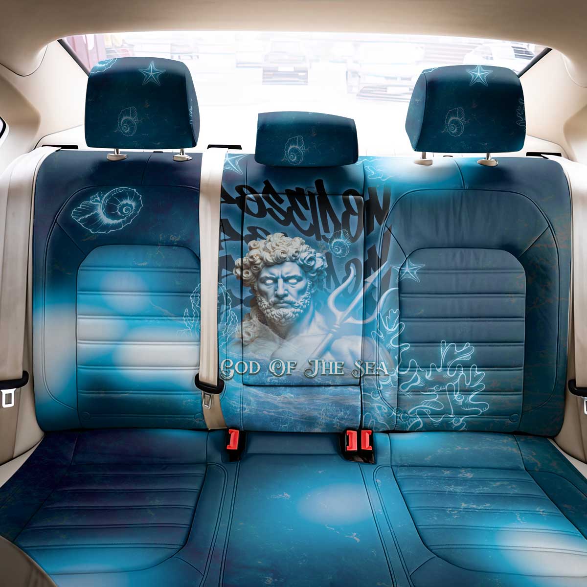 Poseidon Back Car Seat Cover God Of The Sea - Wonder Print Shop