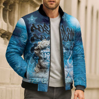 Poseidon Bomber Puffer Jacket God Of The Sea - Wonder Print Shop