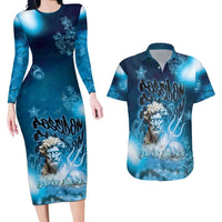 Poseidon Couples Matching Long Sleeve Bodycon Dress and Hawaiian Shirt God Of The Sea - Wonder Print Shop