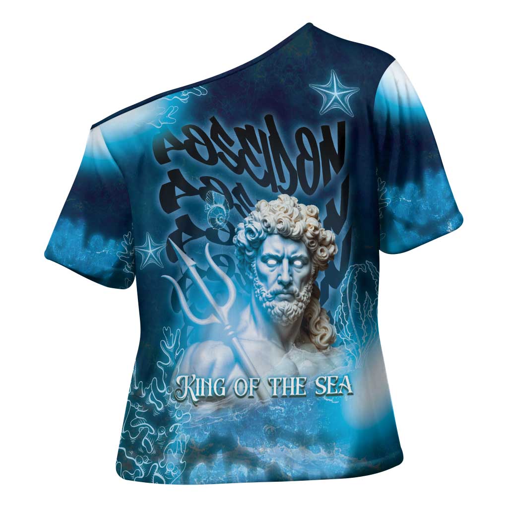 Poseidon Cross Shoulder Shirt God Of The Sea - Wonder Print Shop