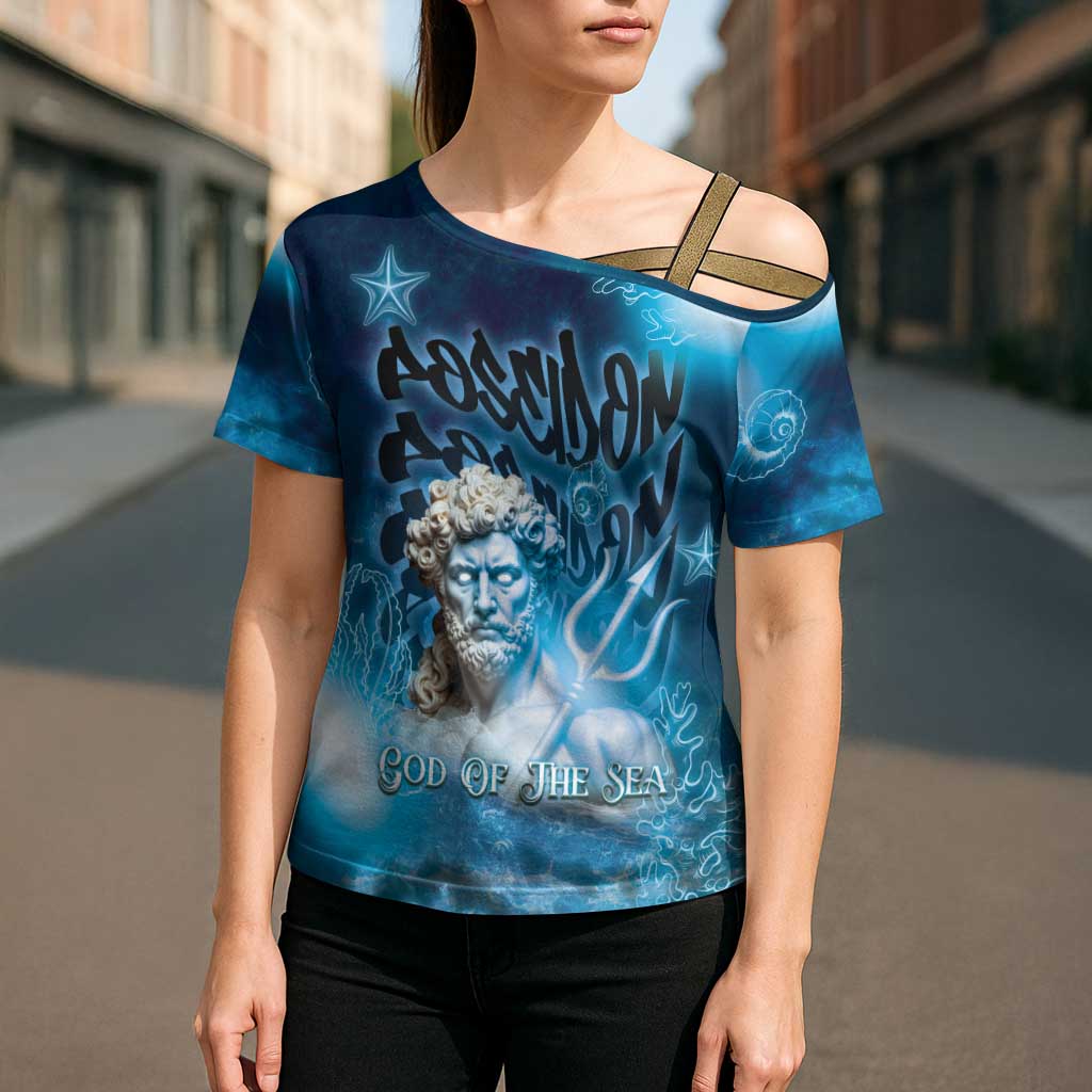 Poseidon Cross Shoulder Shirt God Of The Sea - Wonder Print Shop