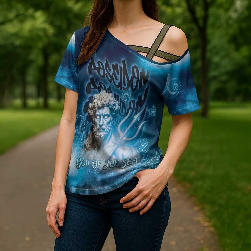 Poseidon Cross Shoulder Shirt God Of The Sea - Wonder Print Shop