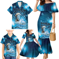 Poseidon Family Matching Mermaid Dress and Hawaiian Shirt God Of The Sea - Wonder Print Shop