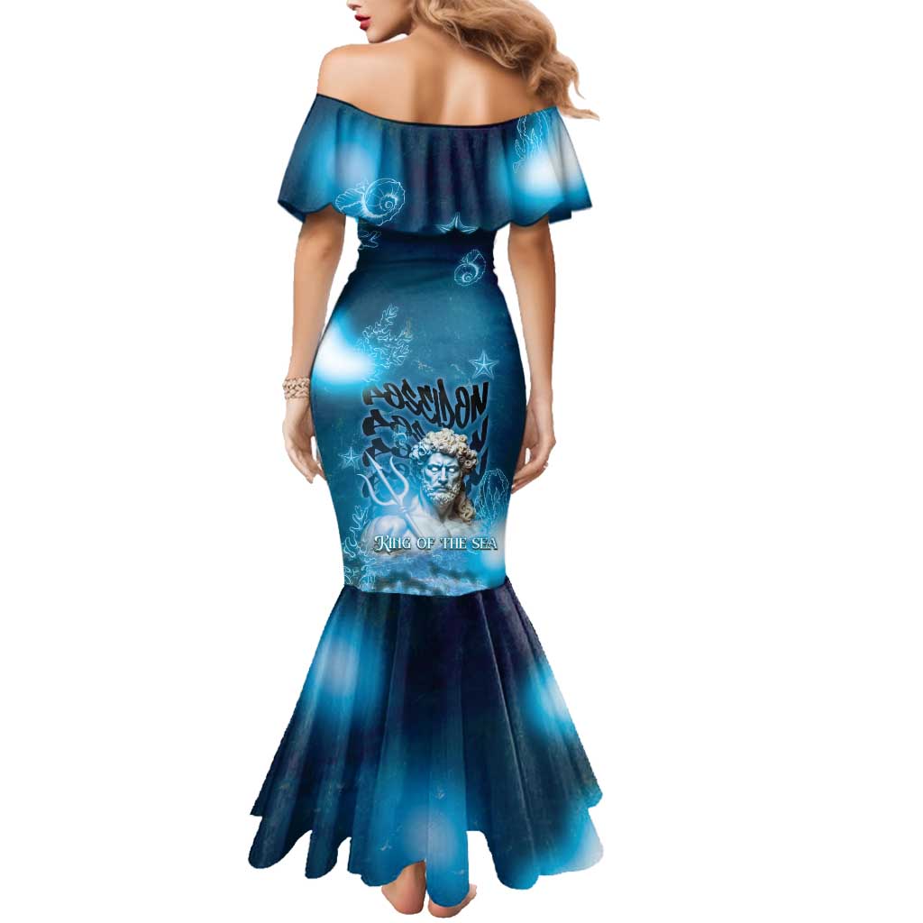 Poseidon Family Matching Mermaid Dress and Hawaiian Shirt God Of The Sea - Wonder Print Shop