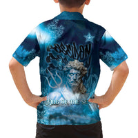Poseidon Family Matching Off The Shoulder Long Sleeve Dress and Hawaiian Shirt God Of The Sea - Wonder Print Shop