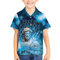 Poseidon Family Matching Off The Shoulder Long Sleeve Dress and Hawaiian Shirt God Of The Sea - Wonder Print Shop