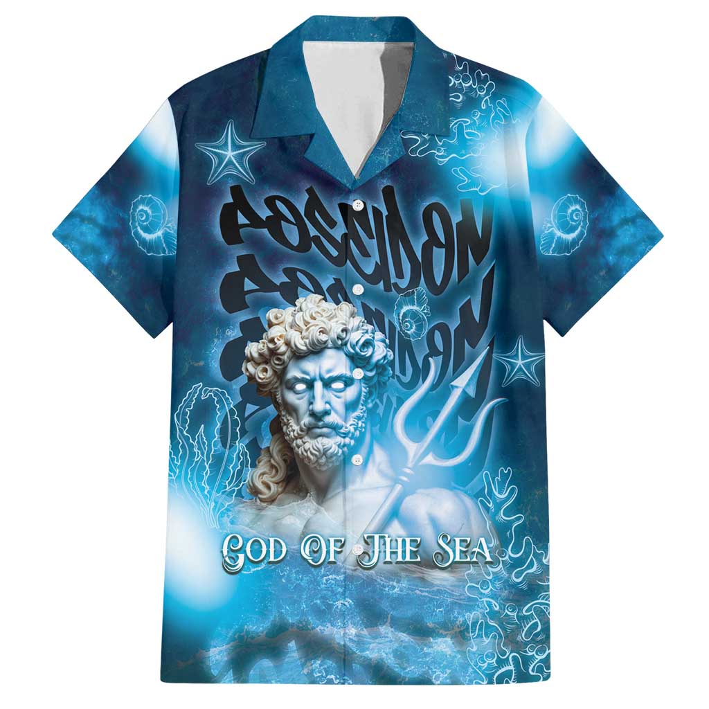 Poseidon Family Matching Off Shoulder Maxi Dress and Hawaiian Shirt God Of The Sea - Wonder Print Shop