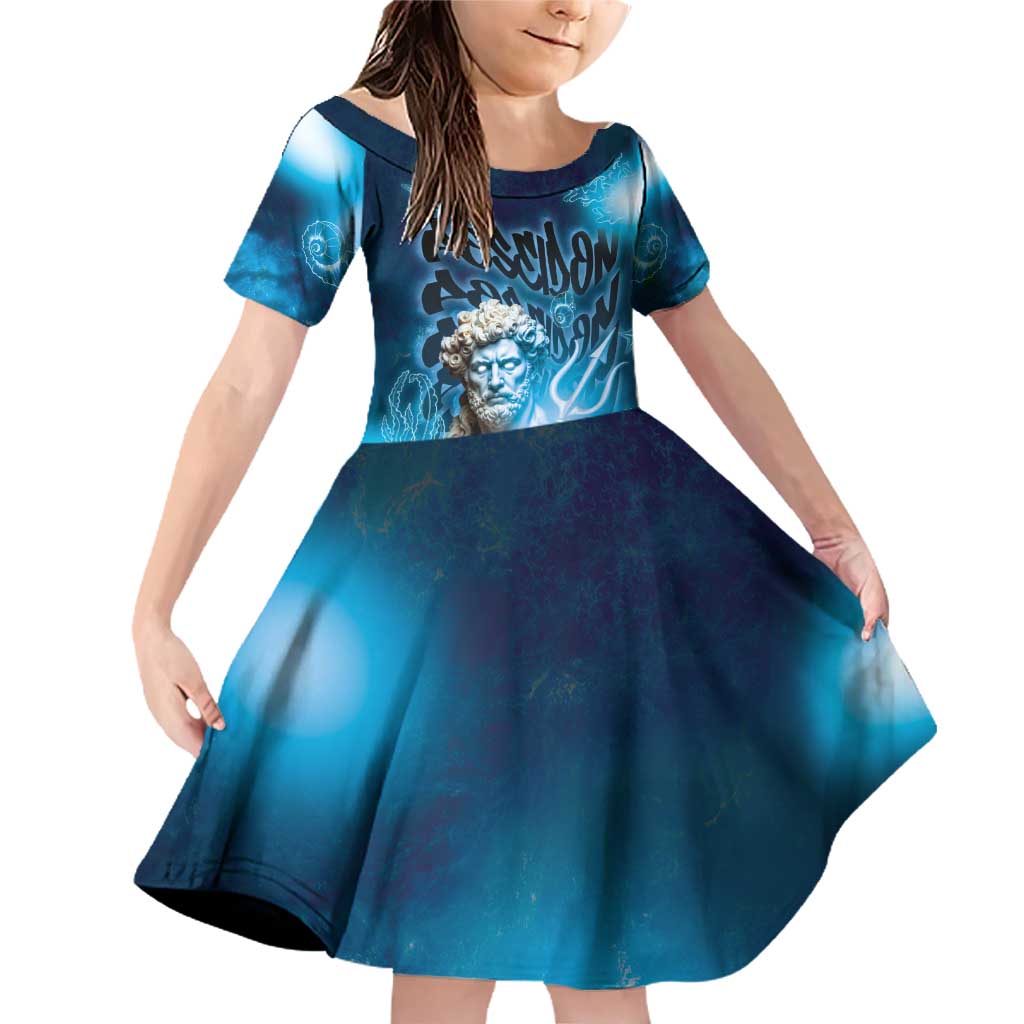 Poseidon Family Matching Off Shoulder Short Dress and Hawaiian Shirt God Of The Sea - Wonder Print Shop