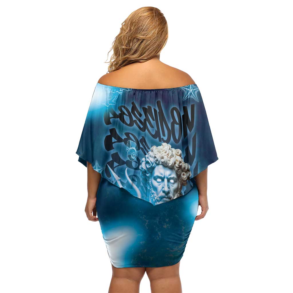 Poseidon Family Matching Off Shoulder Short Dress and Hawaiian Shirt God Of The Sea - Wonder Print Shop
