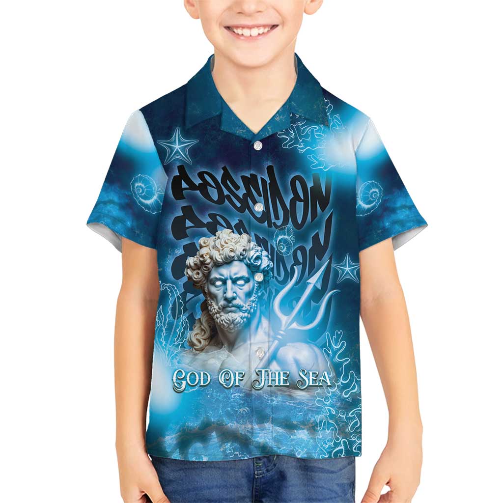 Poseidon Family Matching Off Shoulder Short Dress and Hawaiian Shirt God Of The Sea - Wonder Print Shop