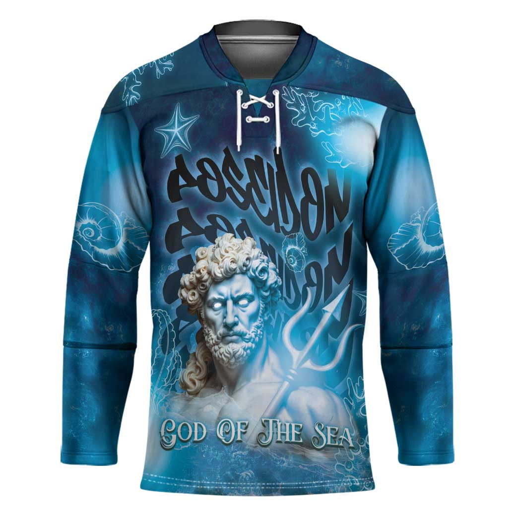 Poseidon Hockey Jersey God Of The Sea - Wonder Print Shop