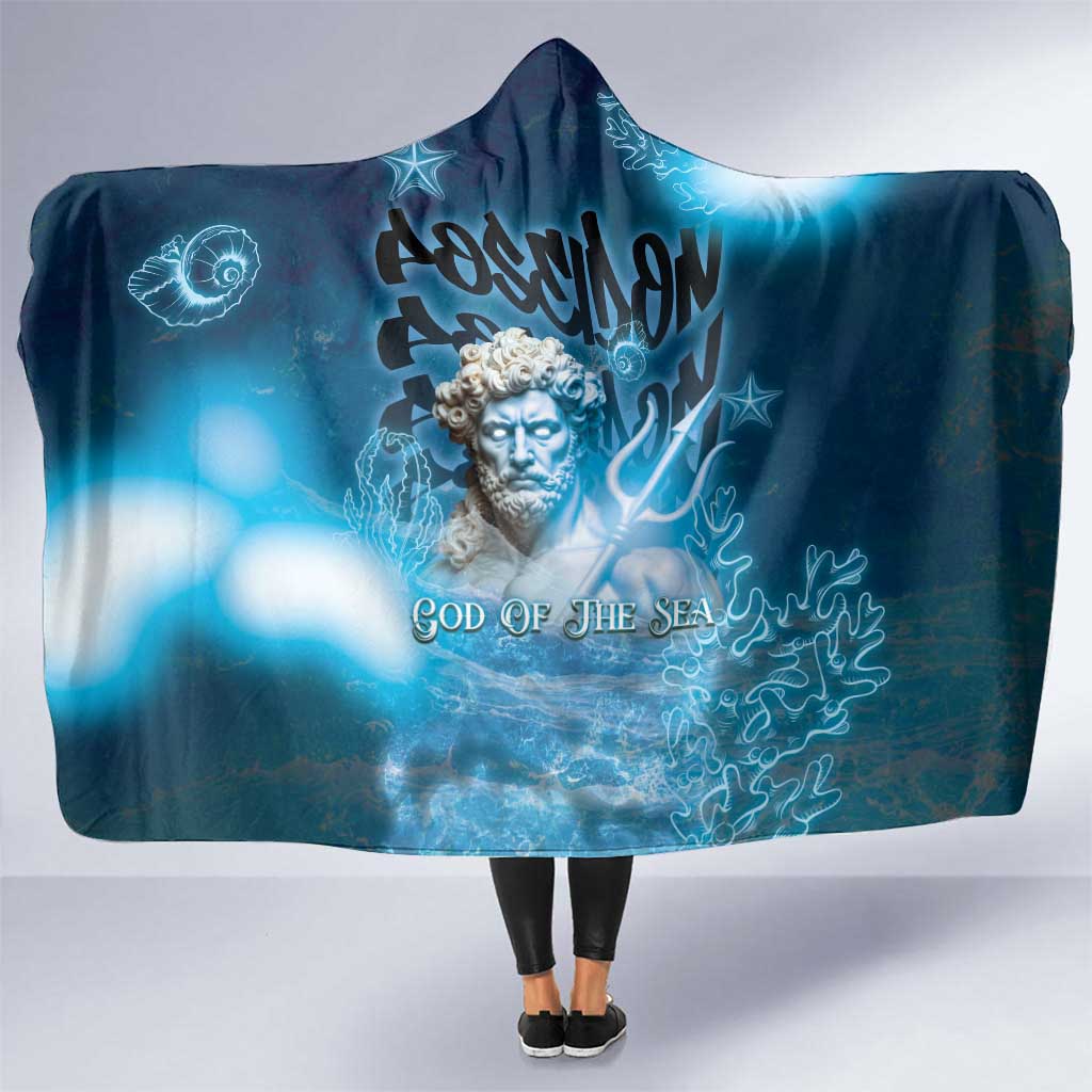 Poseidon Hooded Blanket God Of The Sea - Wonder Print Shop