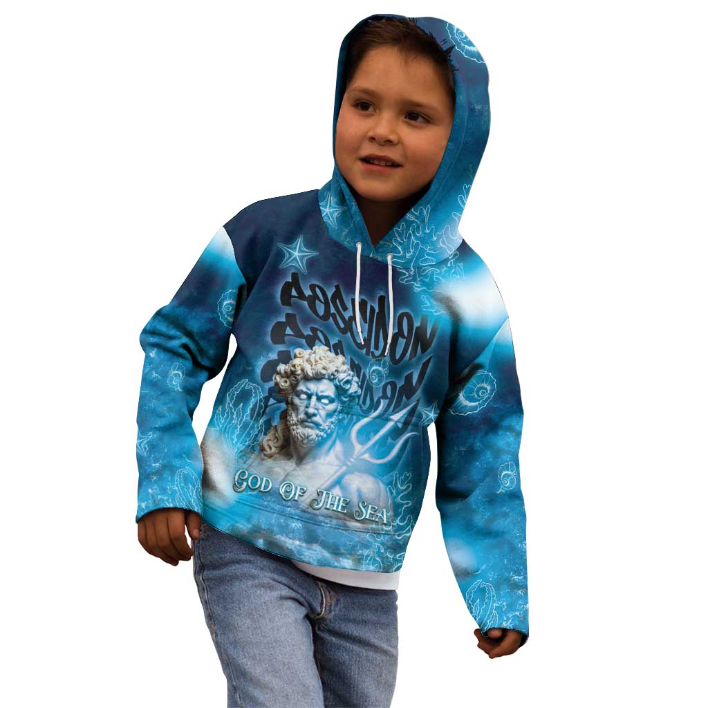 Poseidon Kid Hoodie God Of The Sea - Wonder Print Shop