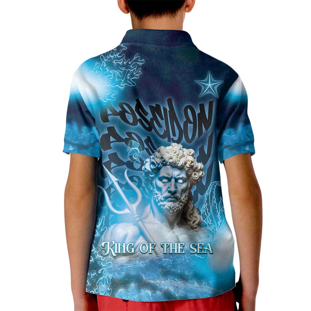 Poseidon Kid Polo Shirt God Of The Sea - Wonder Print Shop