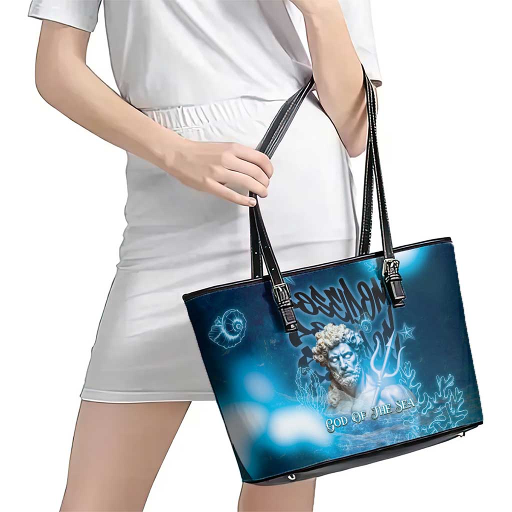 Poseidon Leather Tote Bag God Of The Sea - Wonder Print Shop