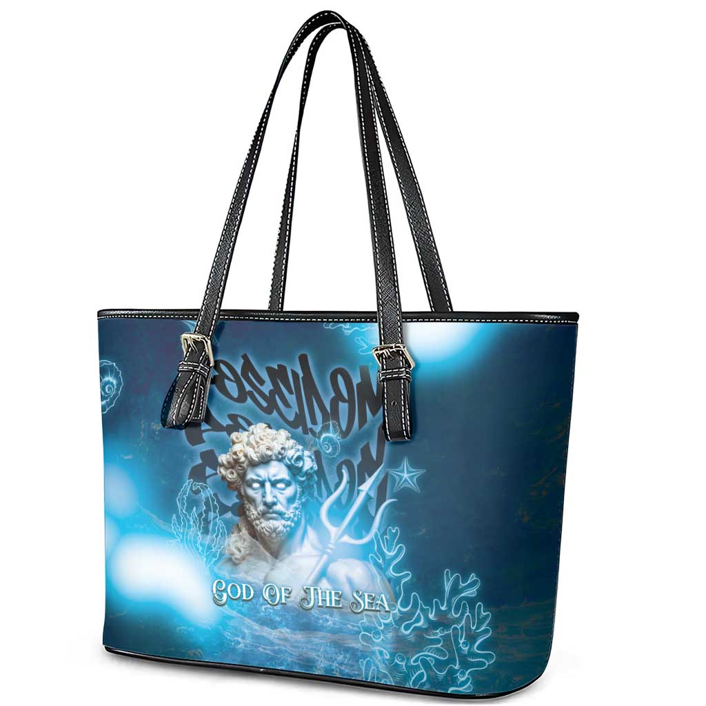 Poseidon Leather Tote Bag God Of The Sea - Wonder Print Shop