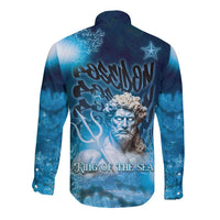 Poseidon Long Sleeve Button Shirt God Of The Sea - Wonder Print Shop