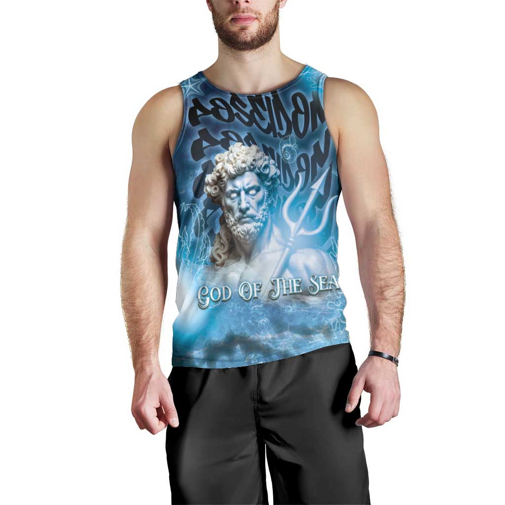 Poseidon Men Tank Top God Of The Sea - Wonder Print Shop