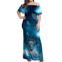 Poseidon Off Shoulder Maxi Dress God Of The Sea - Wonder Print Shop