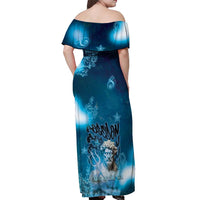 Poseidon Off Shoulder Maxi Dress God Of The Sea - Wonder Print Shop