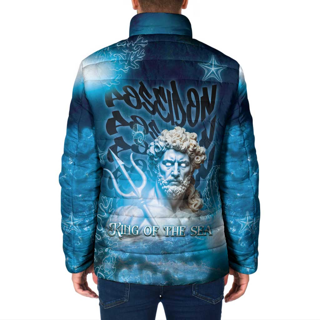 Poseidon Padded Jacket God Of The Sea - Wonder Print Shop
