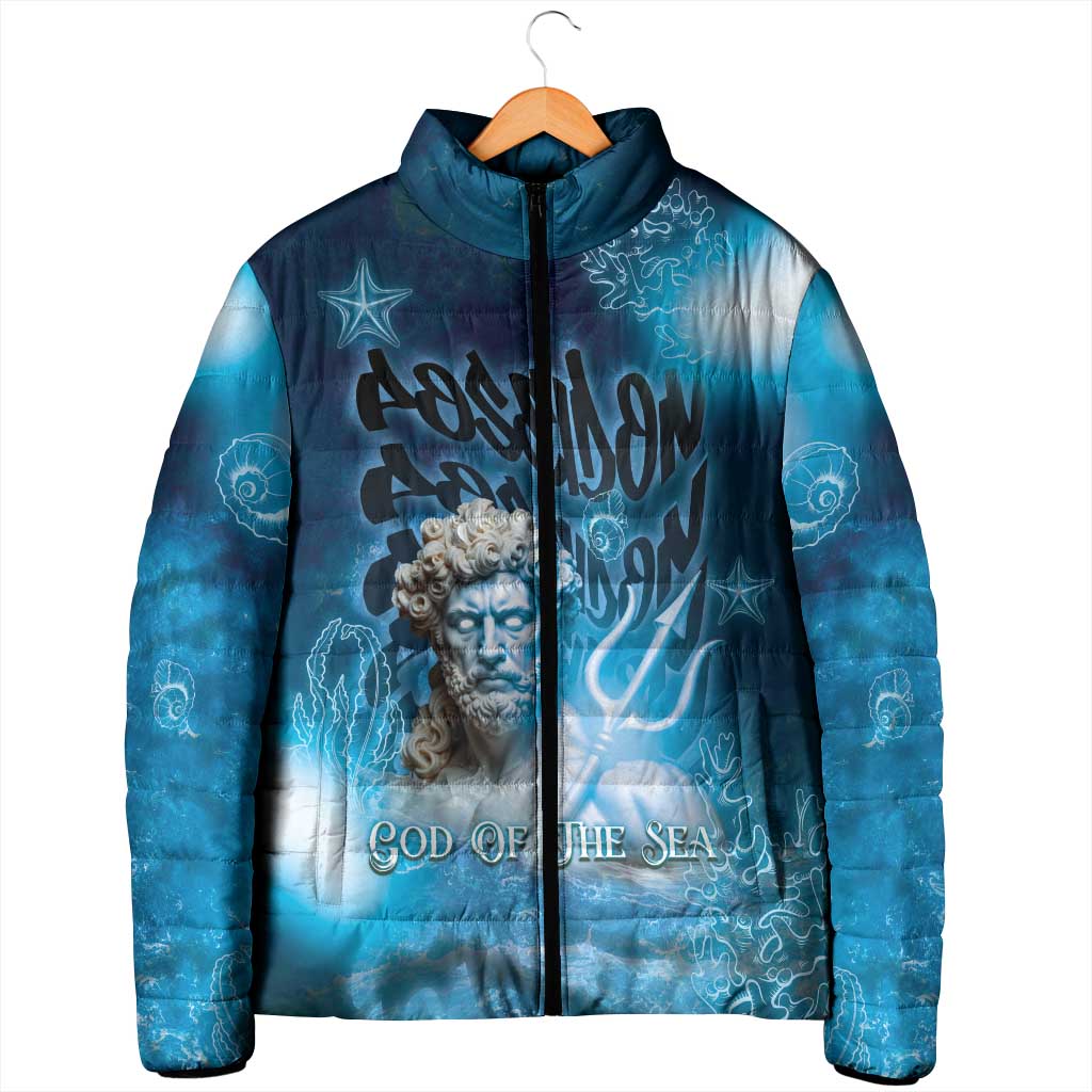 Poseidon Padded Jacket God Of The Sea - Wonder Print Shop