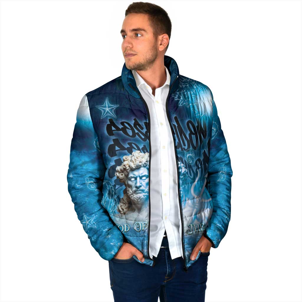 Poseidon Padded Jacket God Of The Sea - Wonder Print Shop