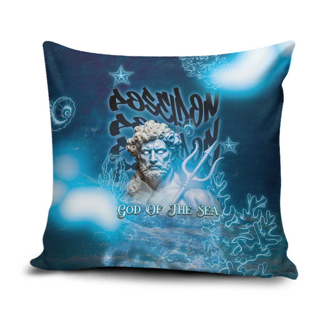 Poseidon Pillow Cover God Of The Sea - Wonder Print Shop
