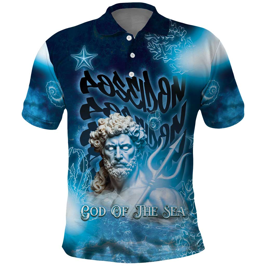Poseidon Polo Shirt God Of The Sea - Wonder Print Shop