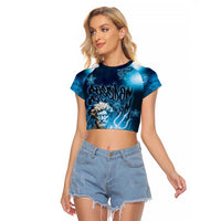 Poseidon Raglan Cropped T Shirt God Of The Sea - Wonder Print Shop