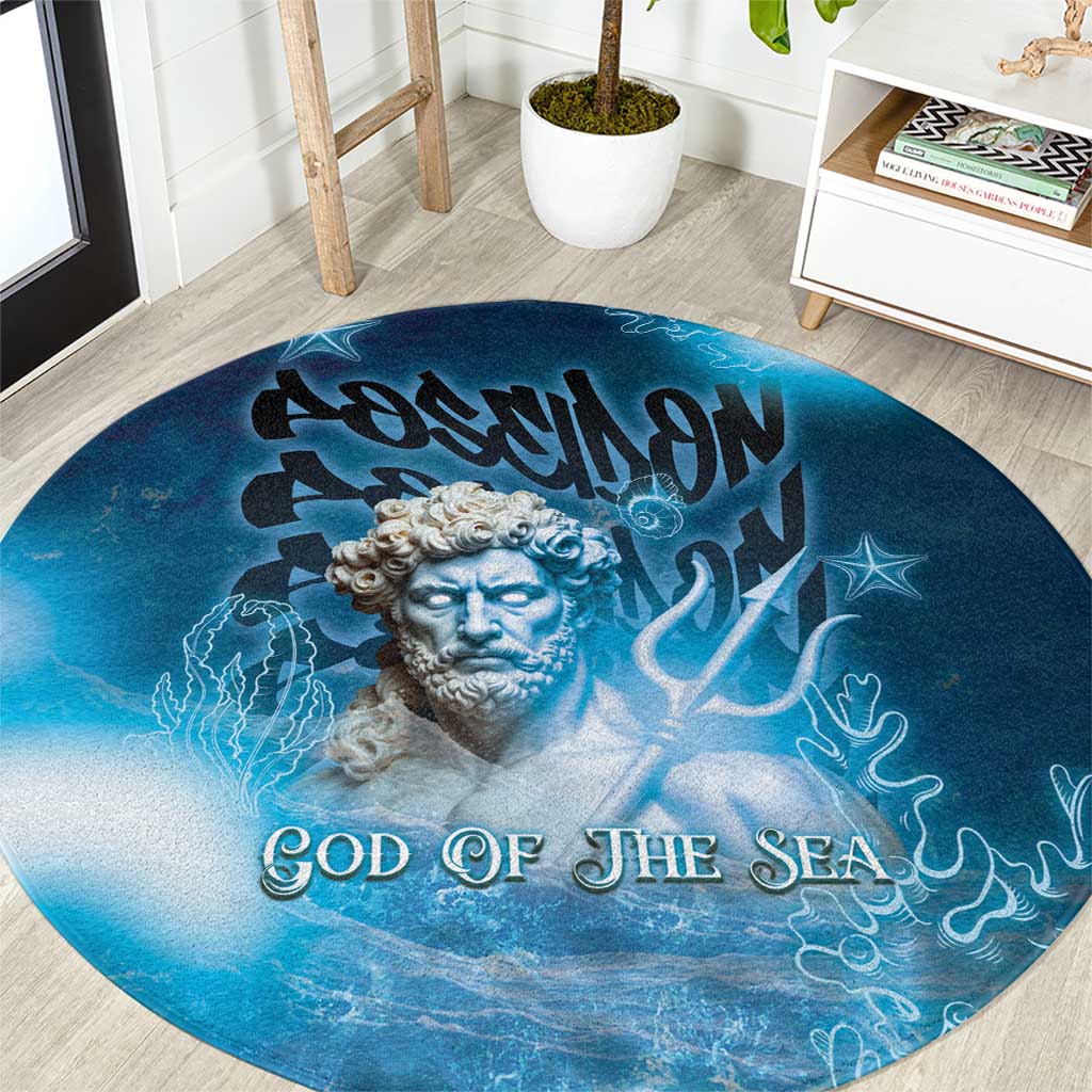 Poseidon Round Carpet God Of The Sea - Wonder Print Shop