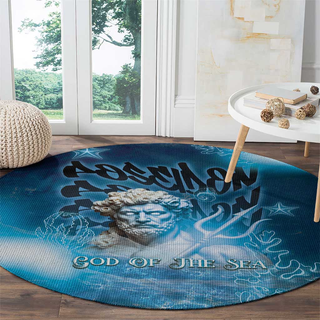 Poseidon Round Carpet God Of The Sea - Wonder Print Shop