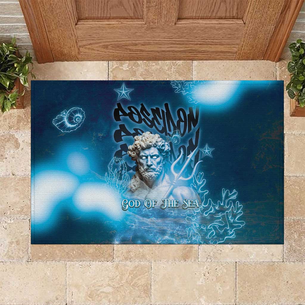 Poseidon Rubber Doormat God Of The Sea - Wonder Print Shop