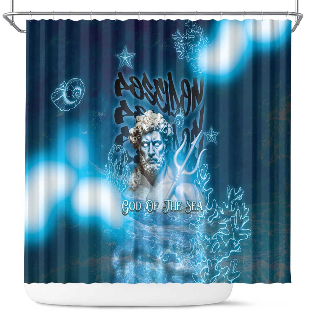 Poseidon Shower Curtain God Of The Sea - Wonder Print Shop