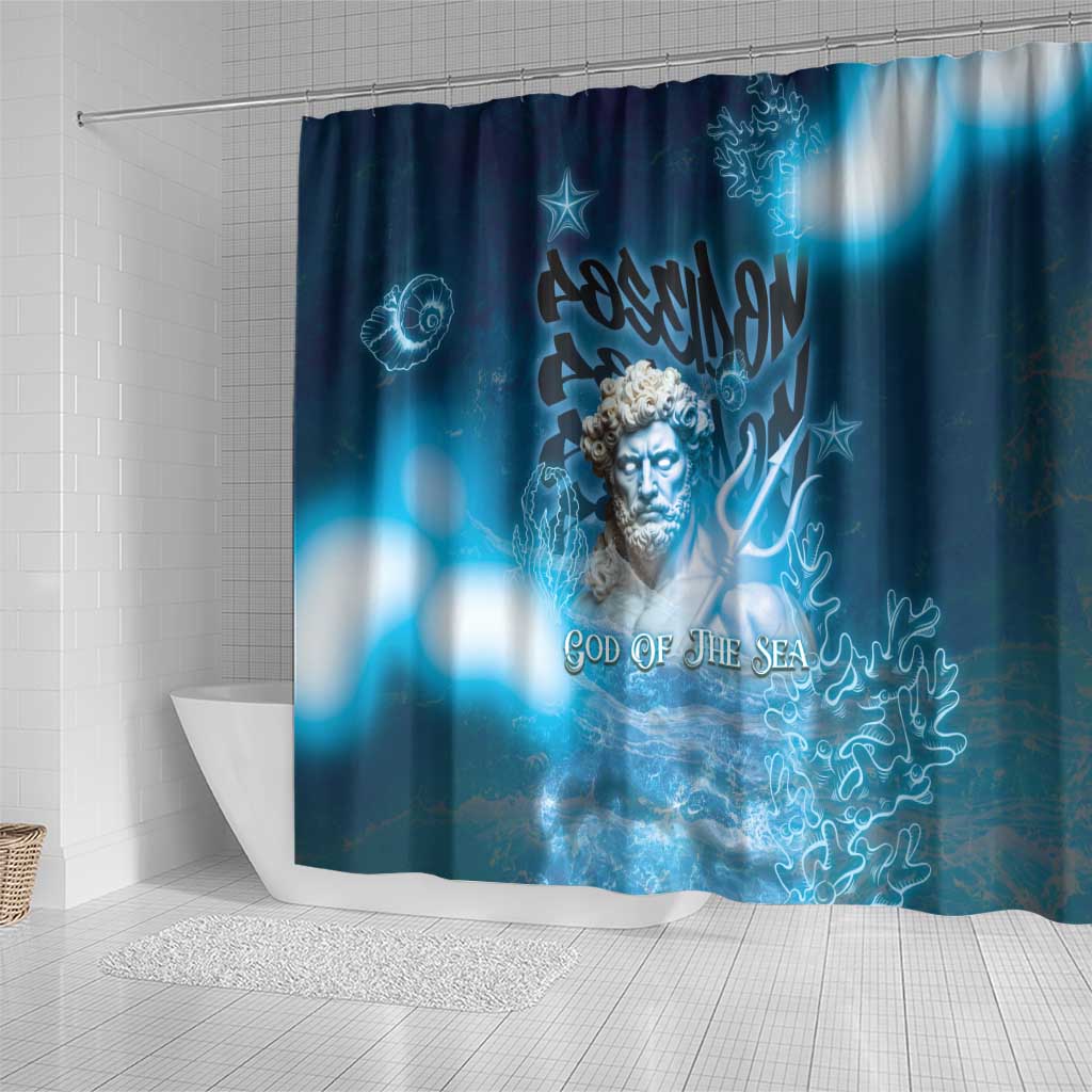 Poseidon Shower Curtain God Of The Sea - Wonder Print Shop