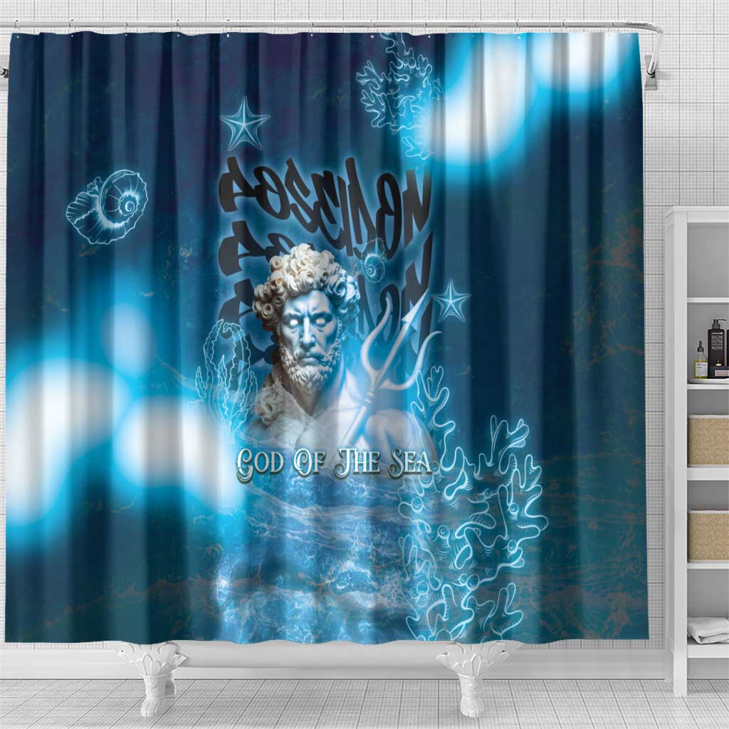 Poseidon Shower Curtain God Of The Sea - Wonder Print Shop
