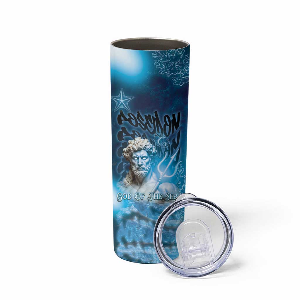 Poseidon Skinny Tumbler God Of The Sea - Wonder Print Shop
