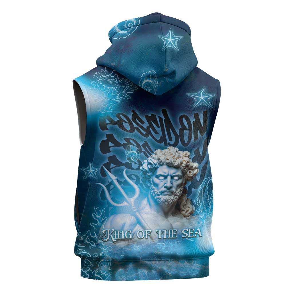 Poseidon Sleeveless Hoodie God Of The Sea - Wonder Print Shop