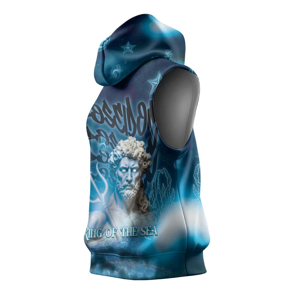 Poseidon Sleeveless Hoodie God Of The Sea - Wonder Print Shop
