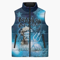 Poseidon Sleeveless Puffer Jacket God Of The Sea - Wonder Print Shop