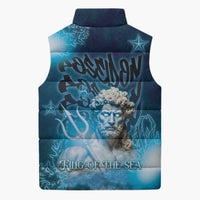 Poseidon Sleeveless Puffer Jacket God Of The Sea - Wonder Print Shop