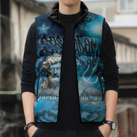 Poseidon Sleeveless Puffer Jacket God Of The Sea - Wonder Print Shop